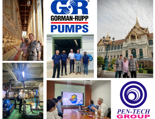 ให้การต้อนรับ Todd Wise (International Sales Manager) และ Kevin Jamie (Regional Manager, Oceania and South East Asia) จาก Gorman-Rupp Pump ประเทศสหรัฐอเมริกา